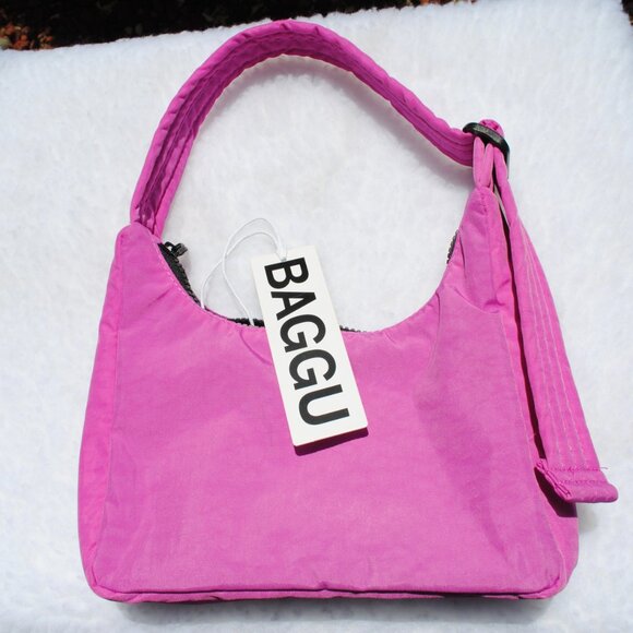 Mini Nylon Shoulder Bag - BAGGU - Extra Pink (NWT) - Picture 2 of 7